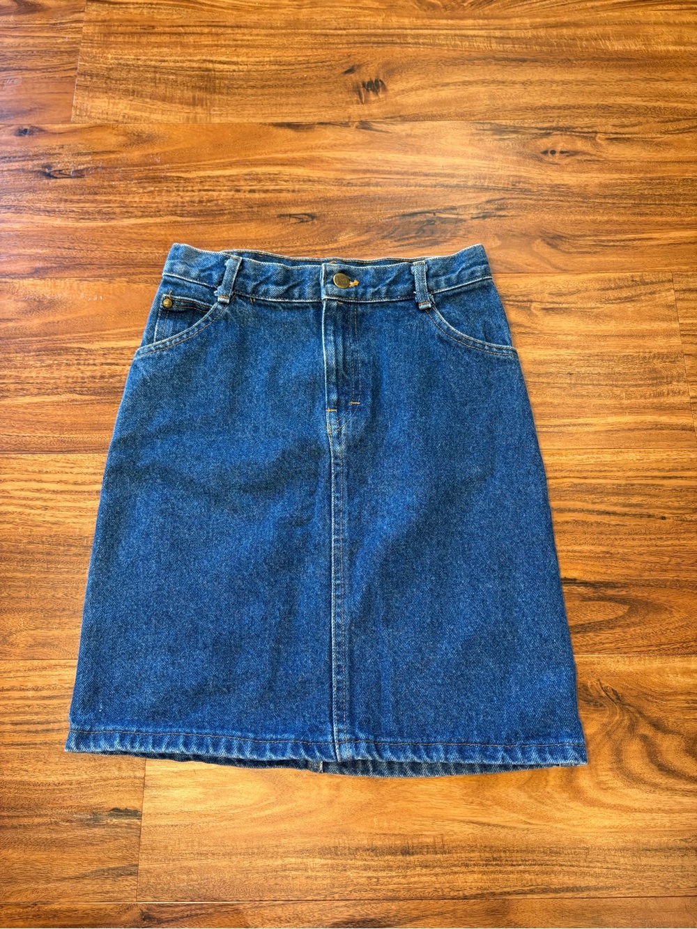 Vintage Girls Blue Denim A-Line Skirt EJ Gitano Size 12 (XXS for Women)